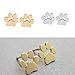 RoseSummer Dogpaw Earring Silver Plated Dog Paw Print Ear Studs Dog Lovers Jewelry (gold)
