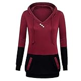 Womens Hoodies,Casual Patchwork Hooed Pullover