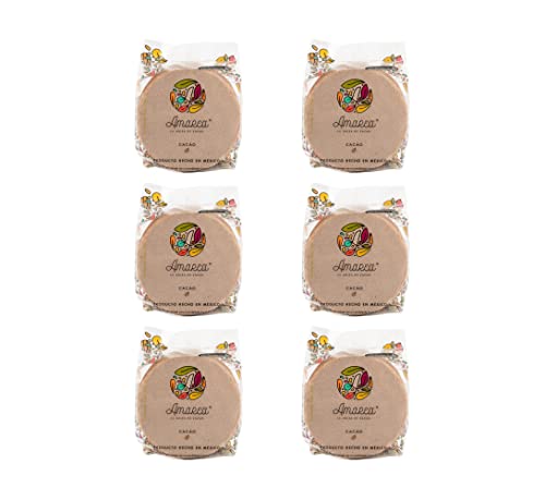 AMAREA® Obleas de Amaranto sabor Cacao | Snack Saludable Bajo en Calorías | Sin Azúcar Añadido | Gluten Free y Vegano | Alto en Proteína | 6 Paquetes de 50g