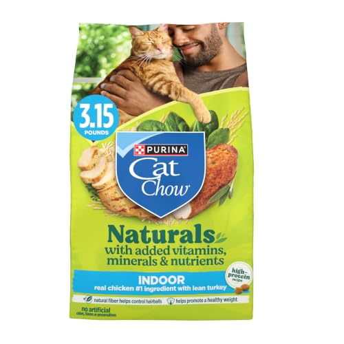 Purina Cat Chow Naturals Hairball, Indoor Dry Cat Food, (4) 3.15 lb Bags