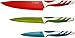 Kitchen Knife Set - 3 Quality Kitchen Knives - Paring, Utility, Chef Knife - Non-Stick Coating for Easy Cutting and Cleaning - Colored Extra Sharp Stainless Steel Blades - Non-Slip Soft Handles