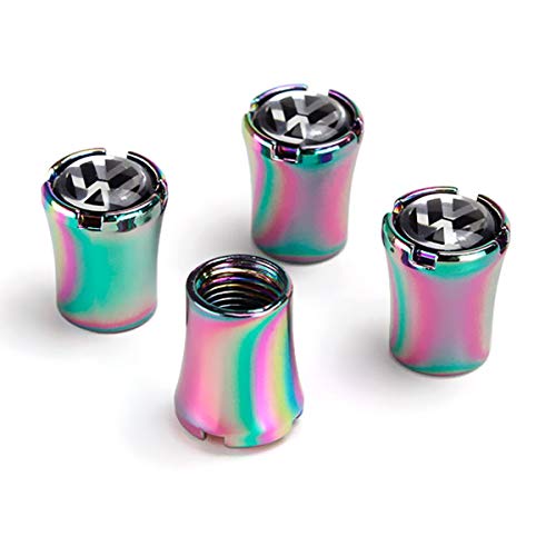 Tire Air Valve Stem Caps Cover Car Logo Emblem Colorful Bling Chrome Cap Compatible with VW
