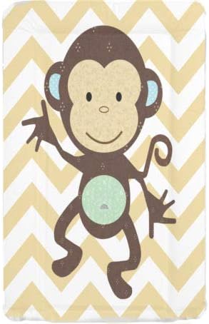 Baby Changing Mat - Brand New Soft Padded Deluxe Large Waterproof Change Mats (Monkey Chevron)