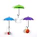 UYIKOO 6 PCS Colorful Umbrella Wall Rack Wall Key Holder Key Organizer for Keys, Jewelry and Other Small Items