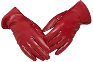 ZLUXURQ Luxury Italian Soft Leather Gloves for Women - Genuine SheepSkin Leather Women’s Cold Weather Gloves Cashmere Lined