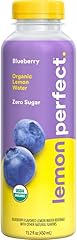 Lemon Perfect Blueberry, Hydrating Flavored Lemon Water, Zero Sugar, Delicious and Refreshing, Organic, 15.2 fl oz Bottle