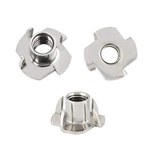 image for Impromech 3/8-16 Stainless Steel 4 Prong T-Nuts for Indoor or Outdoor 