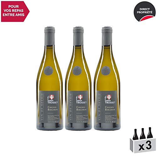 Vin de Savoie Chignin Bergeron”Fabien Trosset” Blanc 2018 – Maison Perret – Vin AOC Blanc de Savoie – Bugey – Cépage Roussanne – Lot de 3x75cl