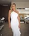 BTFBM 2018 Women’s One Shoulder Split Bodycon Mermaid Evening Cocktail Long Dress (White, X-Large)