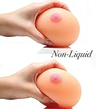 TISHAA Novelty Toy for Adult Hand Stress Reliever Ball 3D Realistic Silicone Squeeze Boob Boobies Joke Gift with Nice Cute Box for Bachelorette Party/Club/Suprised Present, Not for Child/Kid (Nude)