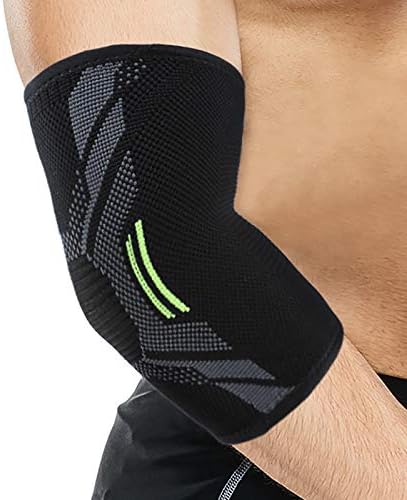 Elbow Support Sleeve [Single] - Compression Sleeve Support for Tendonitis, Tennis Elbow and Golfers Elbow - Reduce Elbow Pain from Arthritis, Gym Workouts for Adult Men and Women (Medium)