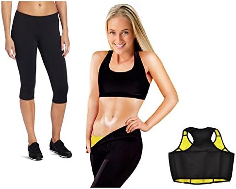 Thermo Slim Workout Knee-Pants &amp; Crop Top Gym Set (Medium)