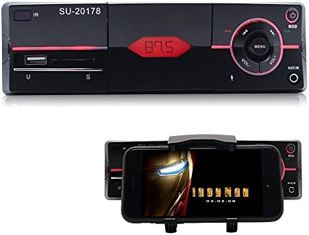 YALASO Car Bluetooth Stereo FM Radio,MP3 Player In-Dash Car Audio Receiver Phone Holder,Black