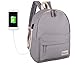 Veenajo Canvas Backpack for School Travel Daypack Laptop Bag with USB Charging Port