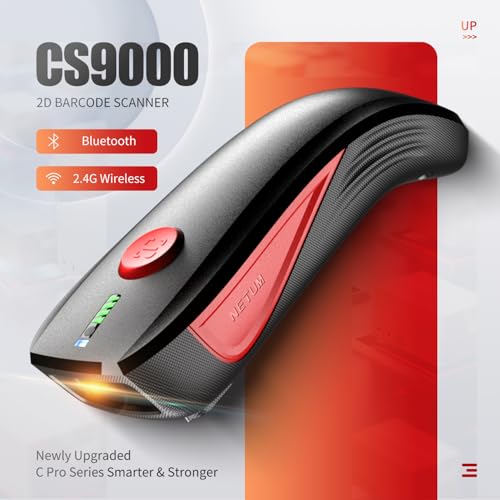 NETUM CS9000 Bluetooth QR Code Scanner - Upgraded Wireless Barcode Scanner with Honeywell Scan Engine, Portable 2D Reader for Inventory on Tablets, Android, iOS, PC and POS