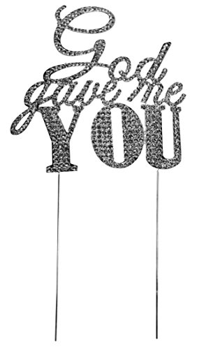 Wedding cake topper - "rhinestone god gave me you" cake…