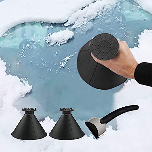 Gayisic Ice Scraper 3 Packs Magic Cone-Shaped Car Windshield Snow Removal Tool for Home Window as Gifts