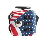 Coopei Fidget toys Cube for Fidgeters! Stress Relief Anxiety Attention Desk Toy for Adult and Children (USA Flag)