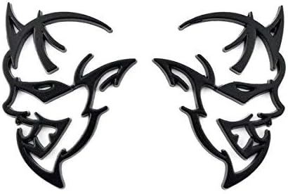 Careflection 3D Demon Black Badge Emblem Sticker Decal for All Car Bike SUV Mobile Laptop (5 x 6.8 cm)