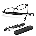 BRUWEN Mens Womens Reading Glasses 2.5 Portable Folding Compact 360° Rotating Mini Pen Clip Readers, Small Black TR90 Lightweight Flexible Pocket 2.5 Reading Glasses for Men Women