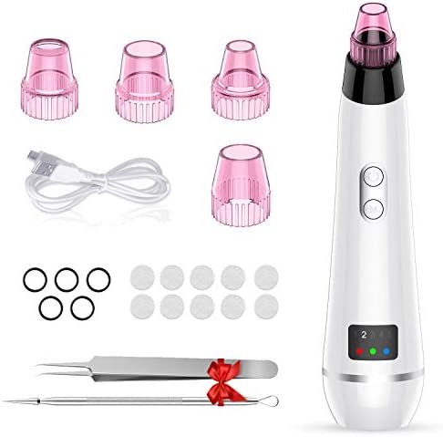 Blackhead Remover Pore Vacuum,TAYTHI Rechargeable Blackhead Removal Tools with LED Display, Electric Comedo Suction Device with 2 Blackhead Extractor for Facial Skin Treatment