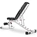 XMark Flat Incline Decline Weight Bench, 11-Gauge, 1500 lb. Capacity, 7 Back Pad Positions from Decline to Full Military Press Position, Ergonomic 3 Position Adjustable Seat, XM-7604 (Gray or White)