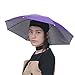 Accinouter Purple Umbrella Hat, Folding Headwear Elastic Headband Sun Rain Gardening Cap