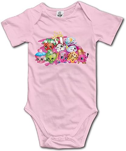 NUBIA Infant Cartoon Shopkin Short Sleeve Romper Play Suit Pink 6 Months