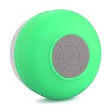 Bluetooth 2.1 Waterproof Shower Speaker, Portable Hand-free Speakerphone with Suction Cup, 6hrs of Playtime, Green
