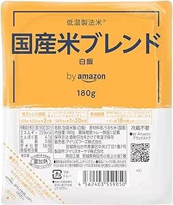 by Amazon Pack Rice, Happy Belly, 100% Japanese Rice, Low-Temperature Rice, 6.3 oz (180 g) x 24 Packs