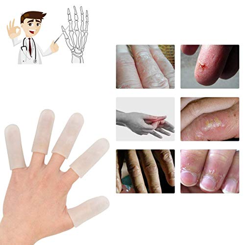 20 Pieces Gel Finger Cover, Silicone Finger Cots, Finger Protector for Women and Men, Great for Trigger Finger, Finger Cracking, Finger Arthritis, Finger Callus - Thumbnail 2