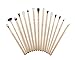 Jessup Eye Makeup Brushes Lip Brush Eyeshadow Brow Liner Make-up Set Beauty Brush Tool Kits 15 Pcs Brush Set Golden/Rose Gold T407