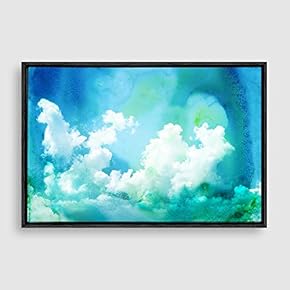 Framed Watercolor Cloud Home Artwork for Living Room Bedroom