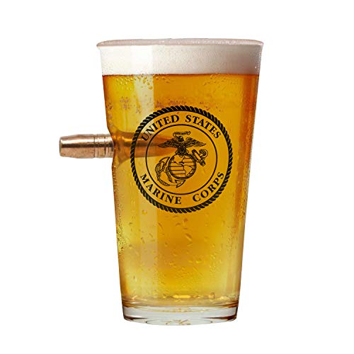 Officially Licensed USMC Pint Glass - Hand blown