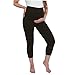 My Bella Mama Maternity Capri Leggings/Yoga Cropped Leggings (Medium, Black)