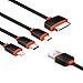 Multi USB Cable,2 Pack IVVO 4 in 1 Multiple Fast Charger Adapter Connector with Type C/Micro USB Ports for Phone X Xs 8 7 7 Plus, Nexus 6P/5X, OnePlus 3, LG G5 and More- 4ft