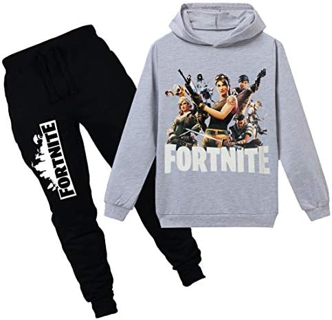 DIVAND For-tnite Hoodies,Unisex Hooded Sweatshirt 3D Printed Pullover Hoodie,Gray,140CM [Energy Class A]