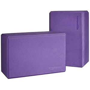 AmazonBasics Foam Yoga Blocks – 4 x 9 x 6 Inches, Set of 2, Purple