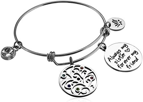 Alxeani Family Tree of Life Expandable Bangle Bracelet for Grandma Mom Daughter Birthday Gift for Women Girls