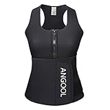 ANGOOL Waist Trainer Neoprene Hot Sweat Sauna Vest With Waist Trimmer Belt For Weight Loss