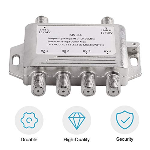 Dalkeyie Mini 2x4 JS-MS24 Satellite Signal Multiswitch LNB Voltage Selected Switch