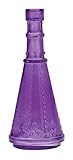 Luna Bazaar Small Vintage Glass Bottle (6.75-Inch, Cone Design, Purple) - Flower Bud Vase - For Home Decor, Party Decorations, and Wedding Centerpieces