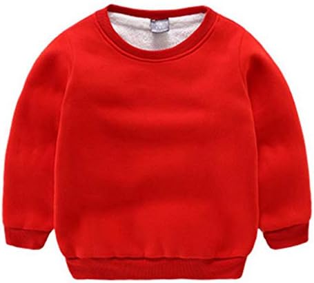 CuteOn Baby Boy's Girl's Crewneck Cotton Long Sleeve Winter Fleeced-Lined Sweatershirt