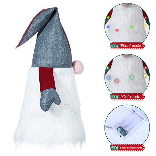 Oubomu Lighted Christmas Tree Topper, Large Scandinavian Swedish Tomte