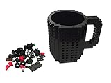 MAINROOM STUDIOS 12oz Do It Yourself Buildable Brick Block Coffee and Tea Mug (Black)