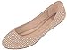 Womens Faux Suede Rhinestone Ballerina Ballet Flats Shoes 5 Colors (7/8, 4021 Nude)