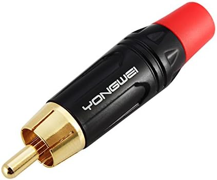 Yong Wei RCA Lotus audio wire soldering head coaxial AV audio and video plum plug speaker amplifier amplifier ( Color : Red )