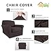Easy-Going 2 Pieces Microfiber Stretch Chair Slipcover – Spandex Soft Fitted Sofa Couch Cover Washable Furniture Protector with Elastic Bottom Kids Pet Chocolate