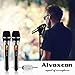 Wireless Microphone System, Alvoxcon DUAL UHF Dynamic Handheld mic for iPhone, Computer, Karaoke, Conference, DJ, Vocal Recording, Singing, Church, On Stage Performance, Party Events (1/4 inch plug)