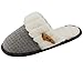 VONMAY Women's Elegant Knitted Cozy Plush Fleece Lined Slip On Indoor House Slippers (9-10 B(M) US, Gray)